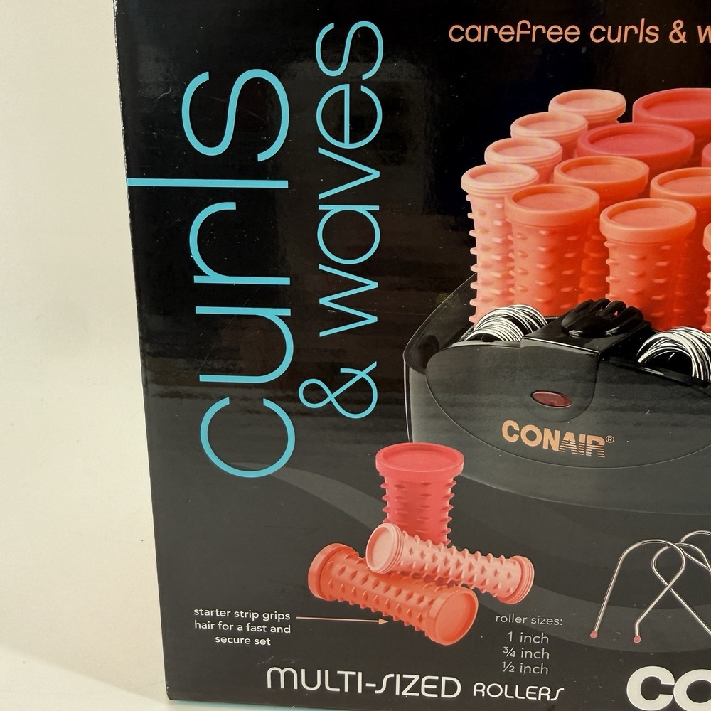 Conair Curls & Waves Multi-Sized Hot Rollers 20 Assorted Rollers Easy Grip HR83S - Picture 2 of 10